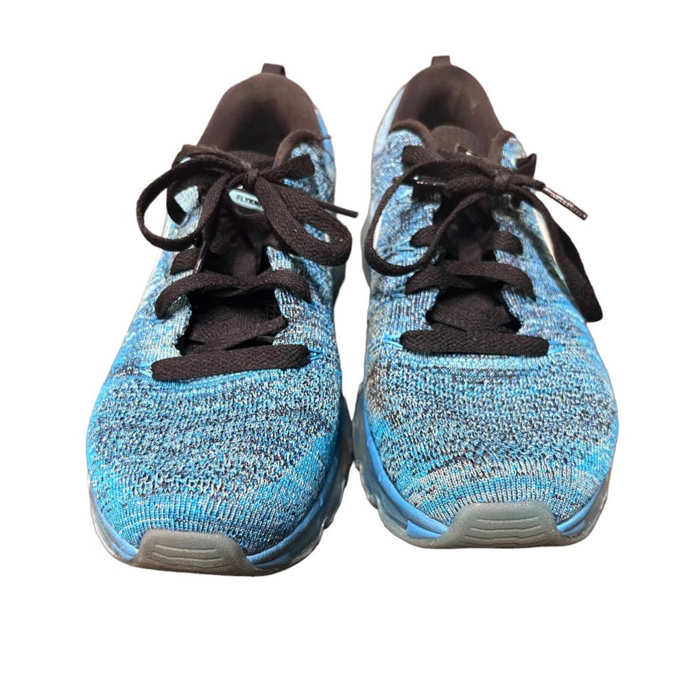 Nike Flyknit Air Max Oreo 620469-03 Blue Black Sneakers Shoes Womens US Size 7